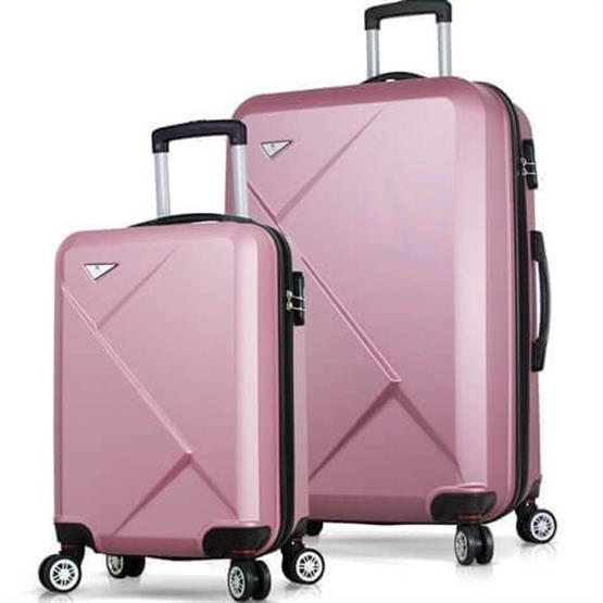 Diamond Abs Kabin ve Büyük Boy Rose Gold 2li Valiz Seti