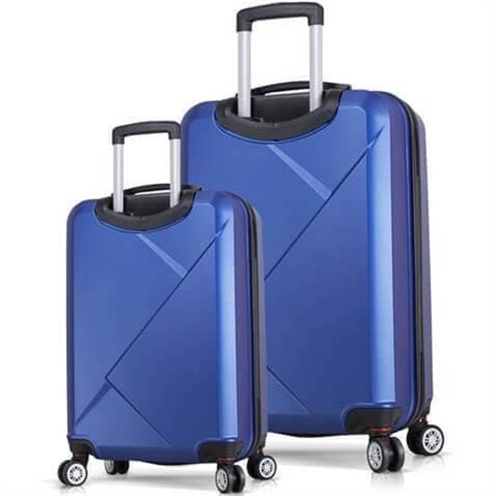 Diamond Abs Kabin ve Büyük Boy Mavi 2li Valiz Seti