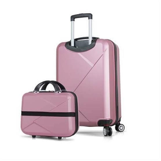 Diamond Abs Kabin ve Makyaj Boy Rose Gold 2li Valiz Seti