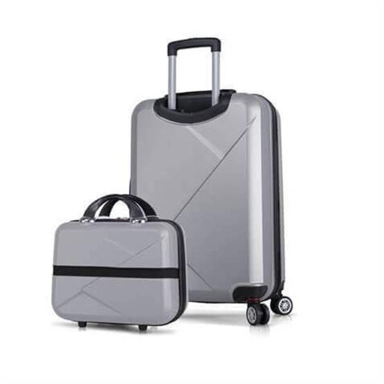 Diamond Abs Kabin ve Makyaj Boy Gri 2li Valiz Seti