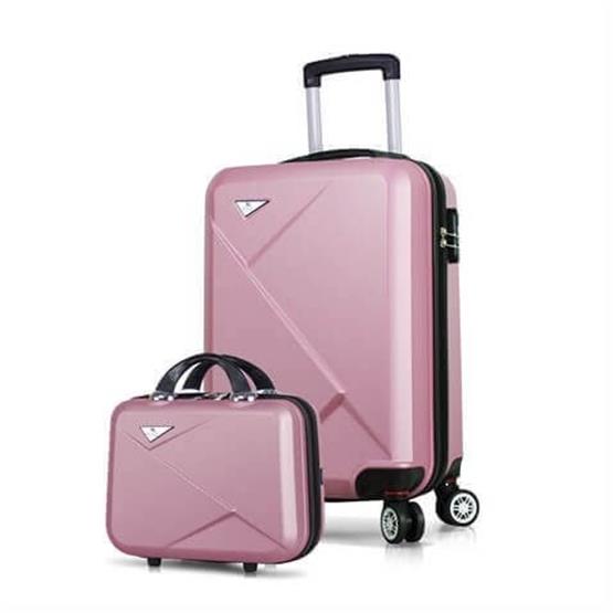 Diamond Abs Kabin ve Makyaj Boy Rose Gold 2li Valiz Seti