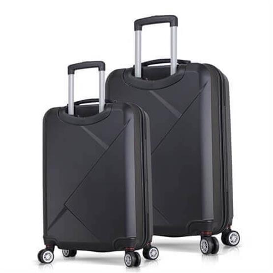 Diamond Abs Kabin ve Orta Boy Siyah 2li Valiz Seti