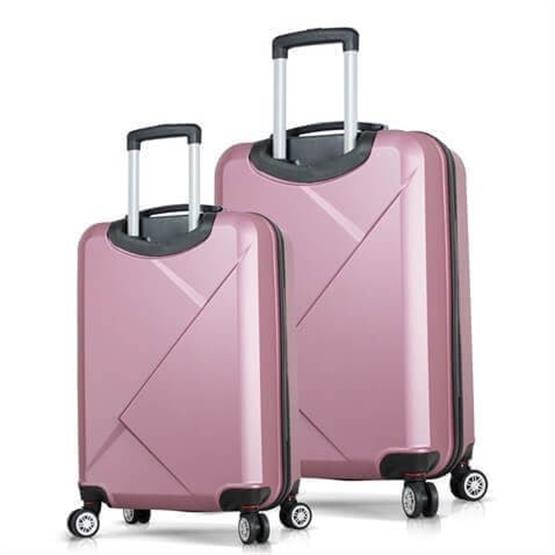 Diamond Abs Kabin ve Orta Boy Rose Gold 2li Valiz Seti