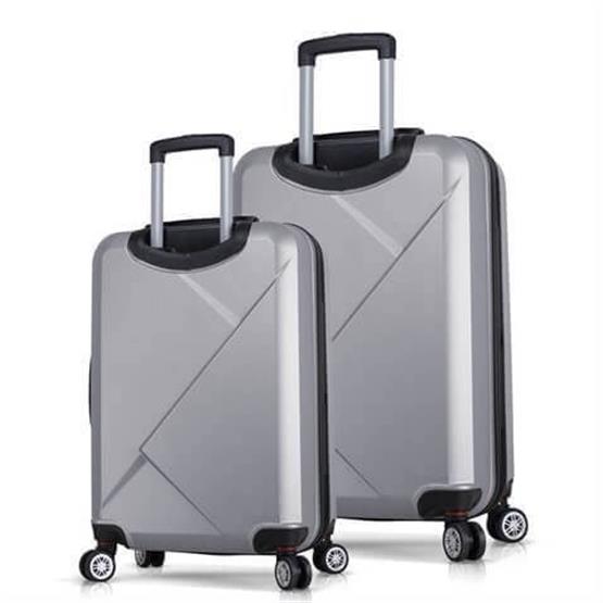 Diamond Abs Kabin ve Orta Boy Gri 2li Valiz Seti
