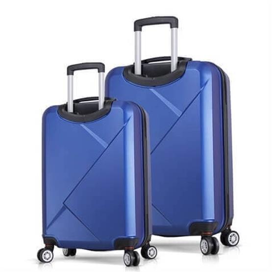 Diamond Abs Kabin ve Orta Boy Mavi 2li Valiz Seti