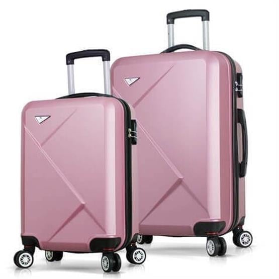 Diamond Abs Kabin ve Orta Boy Rose Gold 2li Valiz Seti
