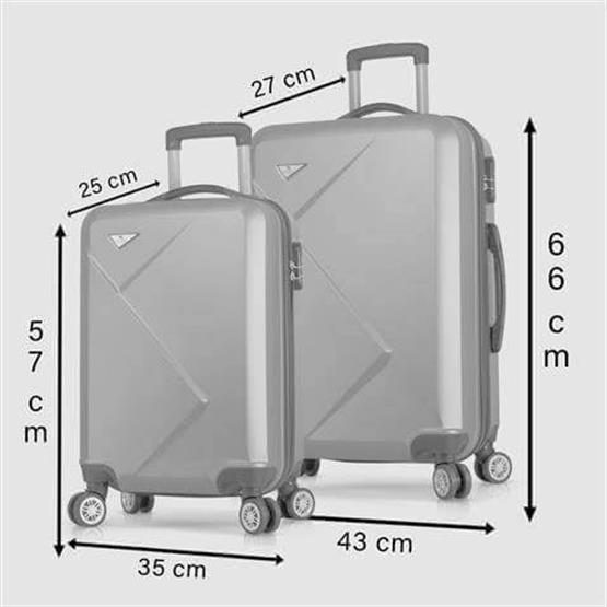 Diamond Abs Kabin ve Orta Boy Rose Gold 2li Valiz Seti