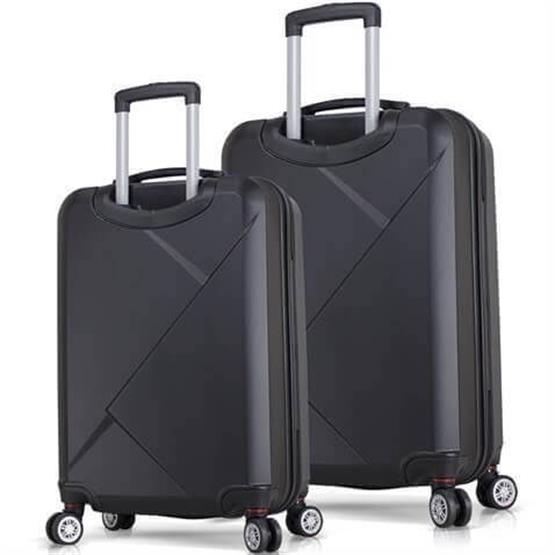 Diamond Abs Orta ve Büyük Boy Siyah 2li Valiz Seti
