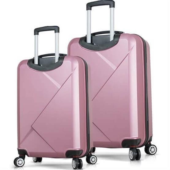 Diamond Abs Orta ve Büyük Boy Rose Gold 2li Valiz Seti