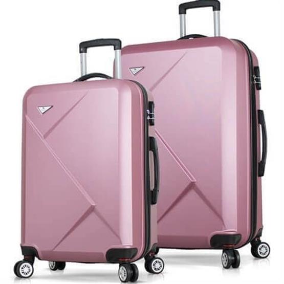 Diamond Abs Orta ve Büyük Boy Rose Gold 2li Valiz Seti