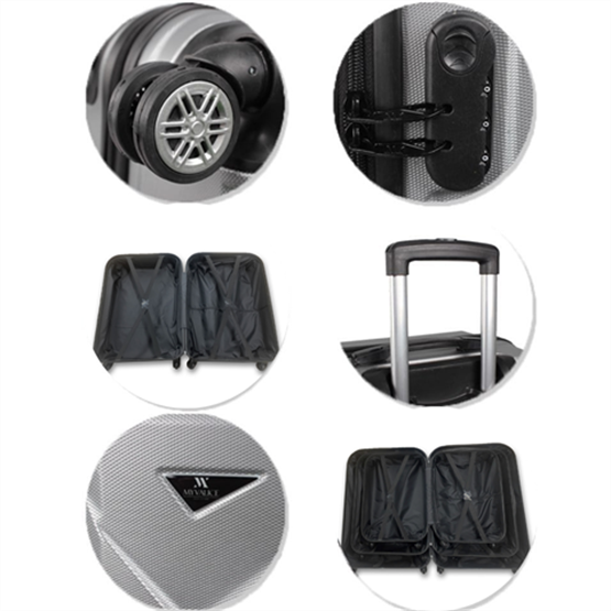 Diamond Abs Orta ve Büyük Boy Siyah 2li Valiz Seti