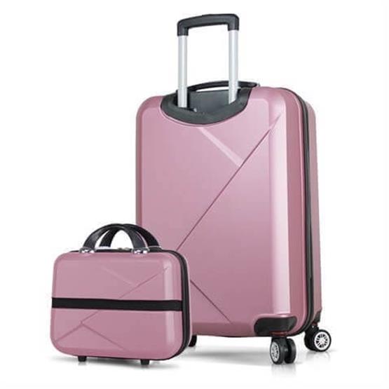 Diamond Abs Orta ve Makyaj Boy Rose Gold 2li Valiz Seti