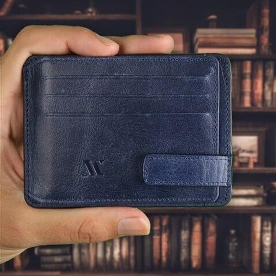 My Valice Erkek Hakiki Deri Cüzdan ve Kartlık 1803 Mavi