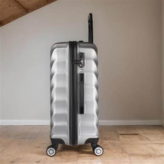 Lotus Abs Kabin Orta Büyük ve Makyaj Boy Gri 4lü Travel Valiz Seti