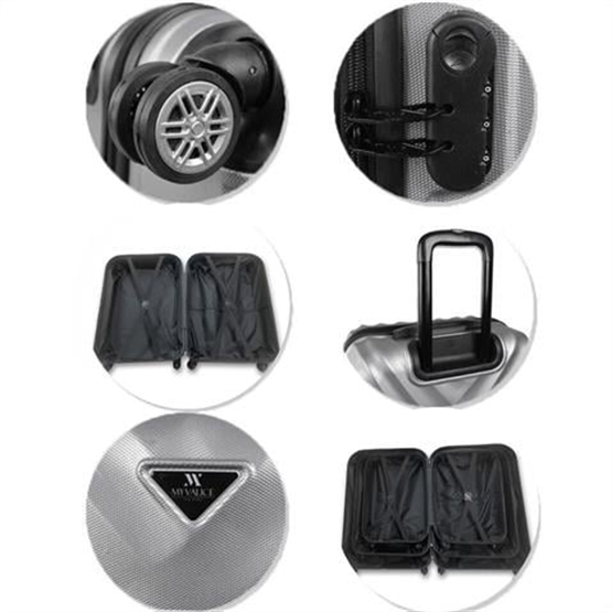 Lotus Abs Kabin Orta Büyük ve Makyaj Boy Lacivert 4lü Travel Valiz Seti