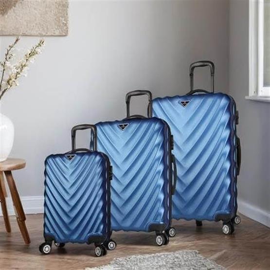 My Valice Lotus Abs Kabin Orta ve Büyük Boy Lacivert 3lü Valiz Seti