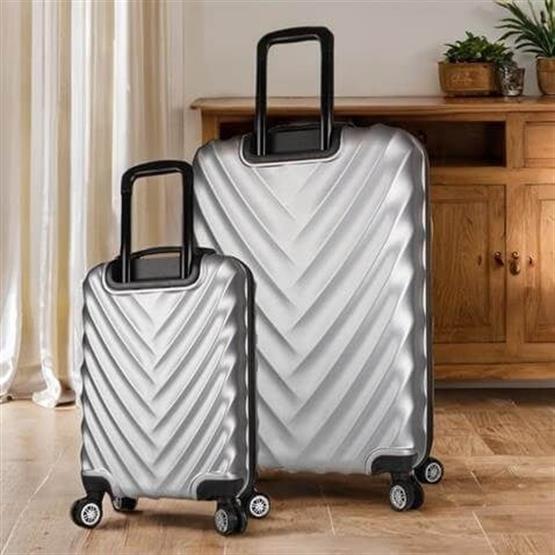 Lotus Abs Kabin ve Büyük Boy Gri 2li Valiz Seti