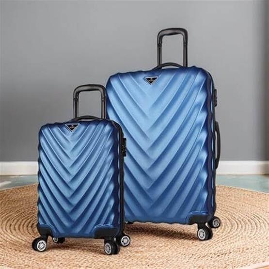 Lotus Abs Kabin ve Büyük Boy Lacivert 2li Valiz Seti