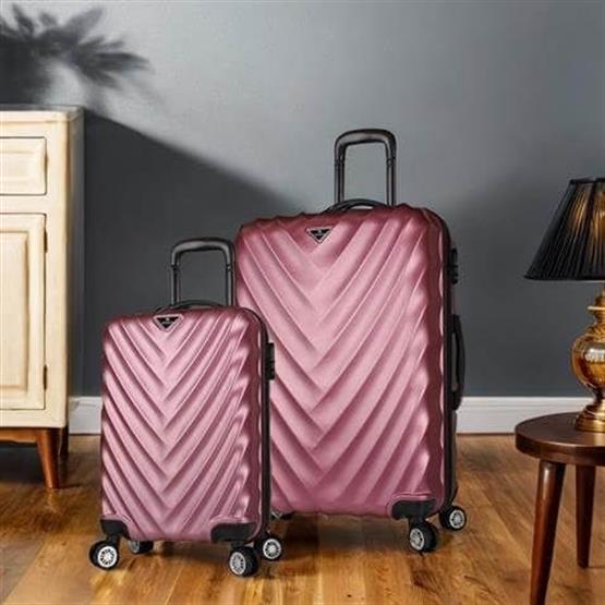 Lotus Abs Kabin ve Büyük Boy Rose 2li Valiz Seti