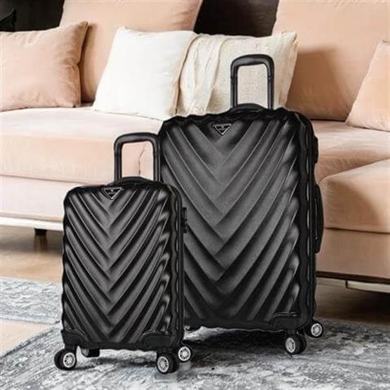 Lotus Abs Kabin ve Büyük Boy Siyah 2li Valiz Seti