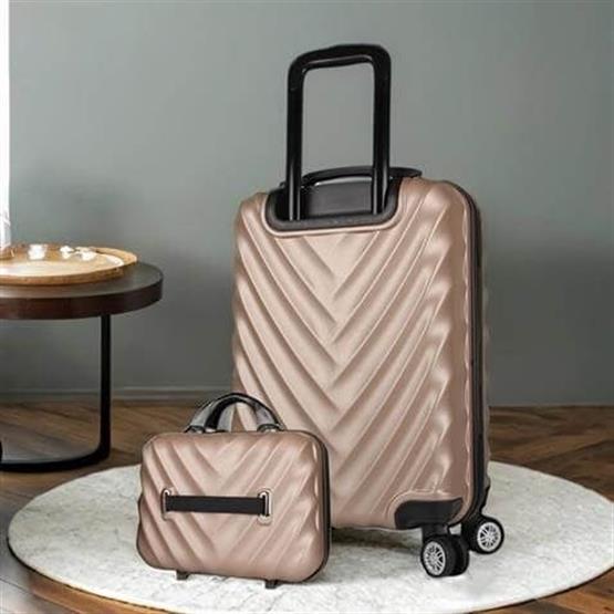 Lotus Abs Kabin ve Makyaj Boy Gold 2li Valiz Seti