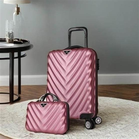 Lotus Abs Kabin ve Makyaj Boy Rose 2li Valiz Seti