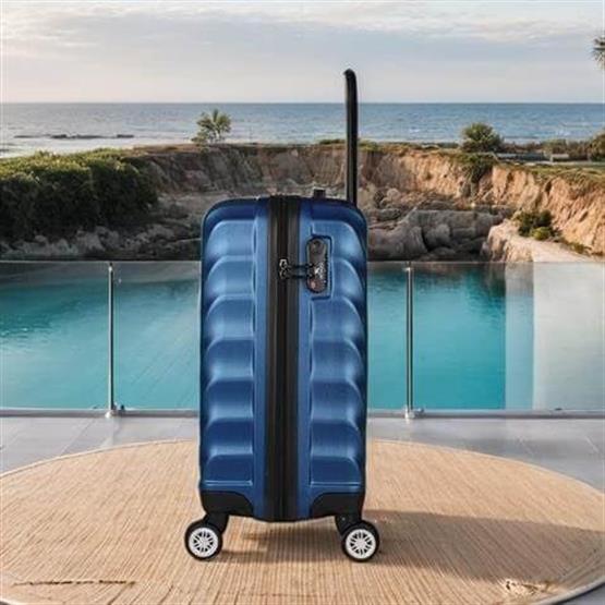 Lotus Abs Kabin ve Makyaj Boy Lacivert 2li Valiz Seti