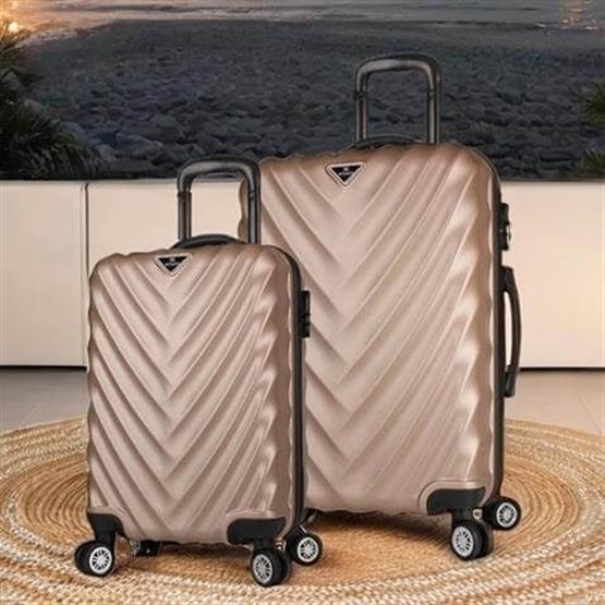 Lotus Abs Kabin ve Orta Boy Gold 2li Valiz Seti