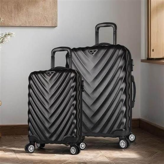 Lotus Abs Kabin ve Orta Boy Siyah 2li Valiz Seti