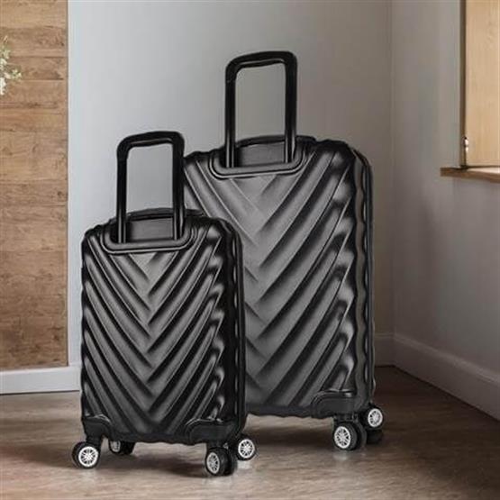 Lotus Abs Kabin ve Orta Boy Siyah 2li Valiz Seti