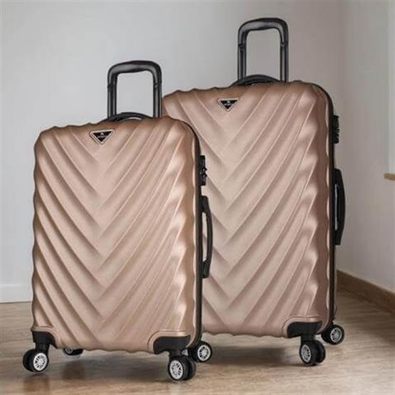 Lotus Abs Orta ve Büyük Boy Gold 2li Valiz Seti