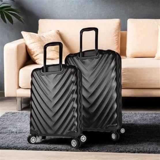 Lotus Abs Orta ve Büyük Boy Siyah 2li Valiz Seti