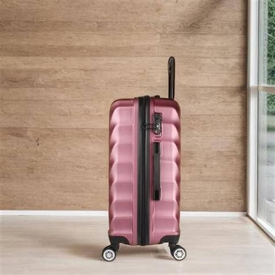 Lotus Abs Orta ve Makyaj Boy Rose 2li Valiz Seti