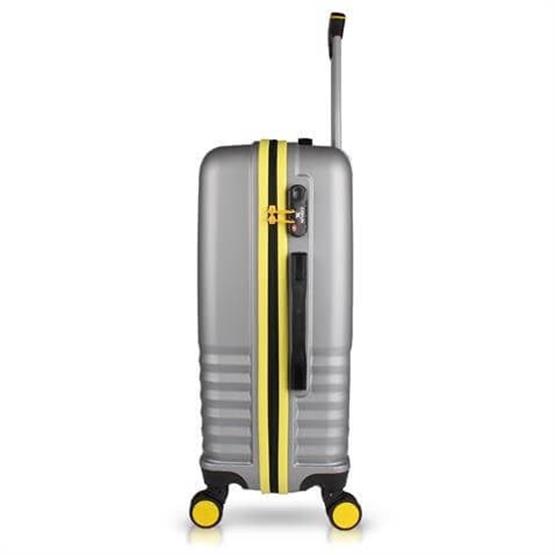 Puzzle Abs Kabin Orta Büyük ve Makyaj Boy Gri 4lü Travel Valiz Seti