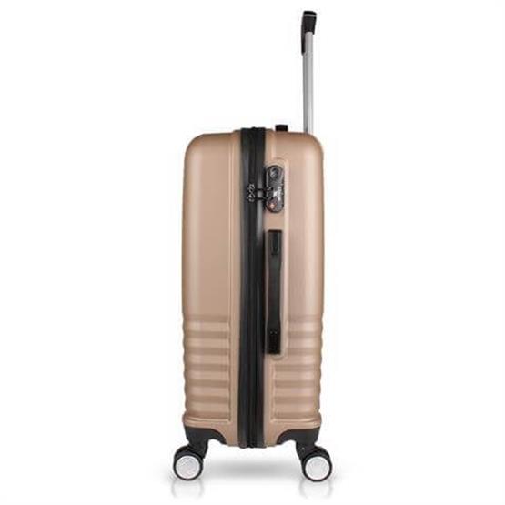 Puzzle Abs Kabin Orta Büyük ve Makyaj Boy Gold 4lü Travel Valiz Seti