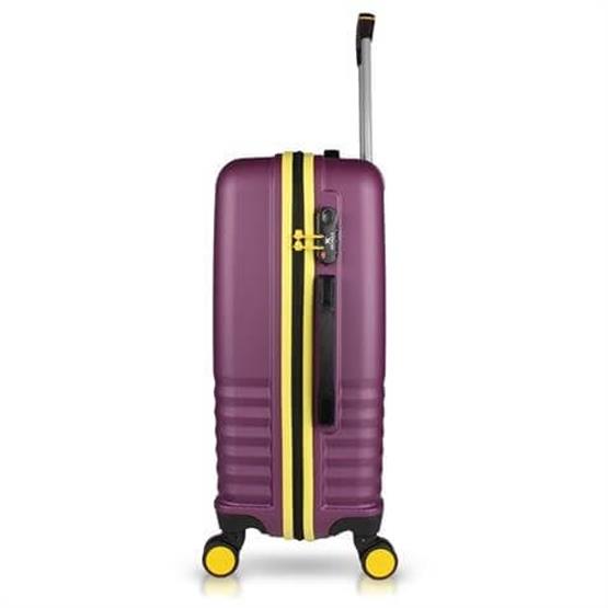 Puzzle Abs Kabin Orta Büyük ve Makyaj Boy Mürdüm 4lü Travel Valiz Seti