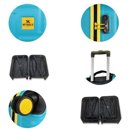 My Valice Puzzle Abs Kabin Orta ve Büyük Boy Turkuaz 3lü Valiz Seti