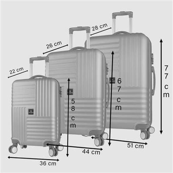 My Valice Puzzle Abs Kabin Orta ve Büyük Boy Gold 3lü Valiz Seti