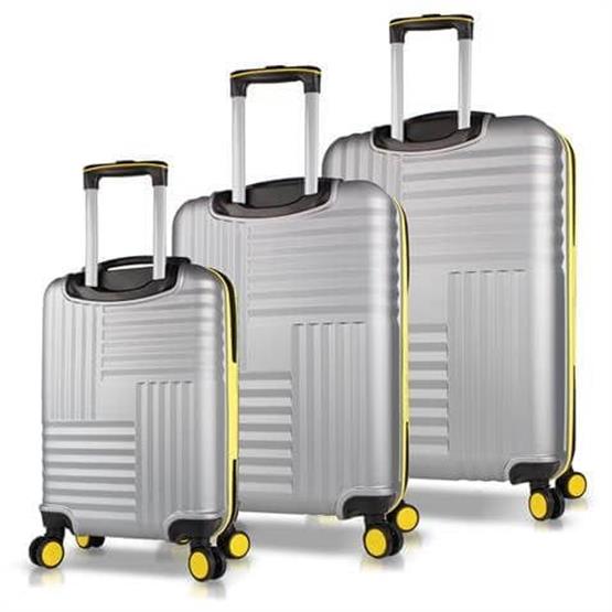 My Valice Puzzle Abs Kabin Orta ve Büyük Boy Gri 3lü Valiz Seti