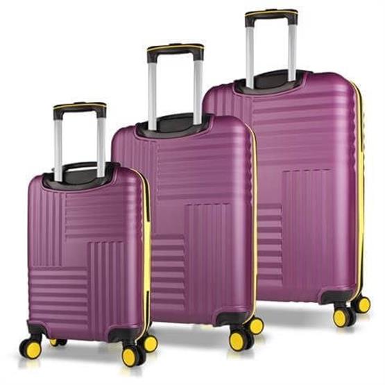 My Valice Puzzle Abs Kabin Orta ve Büyük Boy Mürdüm 3lü Valiz Seti