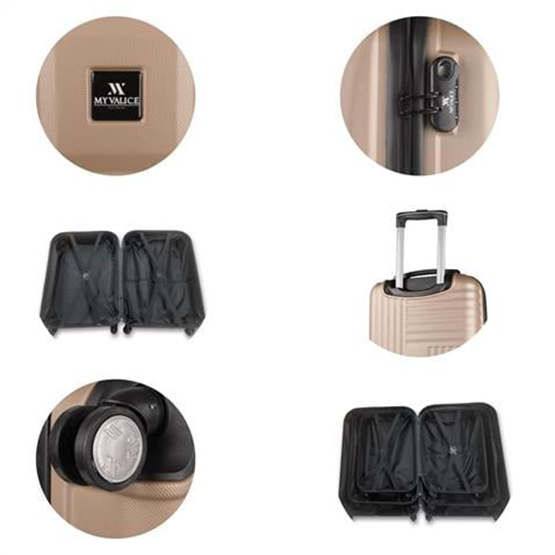 My Valice Puzzle Abs Kabin Orta ve Büyük Boy Gold 3lü Valiz Seti