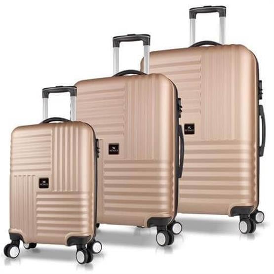 My Valice Puzzle Abs Kabin Orta ve Büyük Boy Gold 3lü Valiz Seti