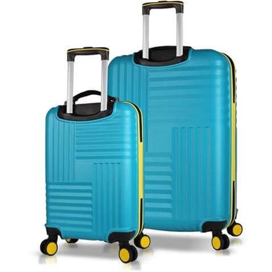 Puzzle Abs Kabin ve Büyük Boy Turkuaz 2li Valiz Seti