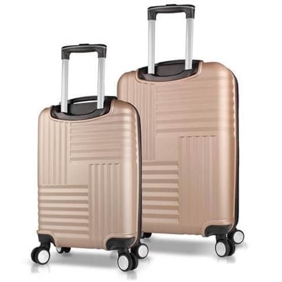 Puzzle Abs Kabin ve Orta Boy Gold  2li Valiz Seti