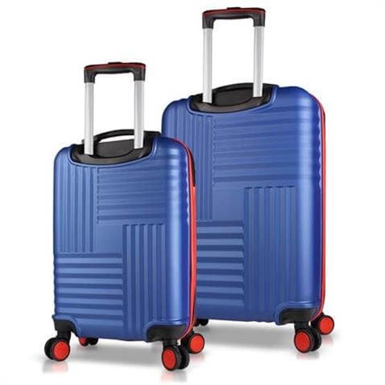 Puzzle Abs Kabin ve Orta Boy Lacivert  2li Valiz Seti