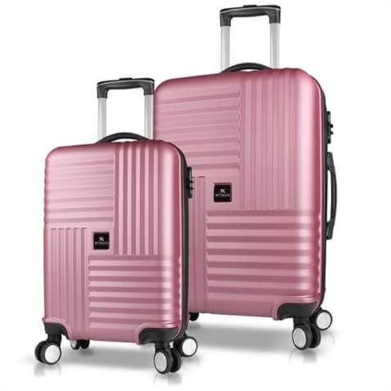 Puzzle Abs Kabin ve Orta Boy Rose Gold  2li Valiz Seti
