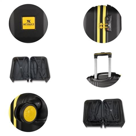 Puzzle Abs Küçük Kabin Boy Siyah Valiz