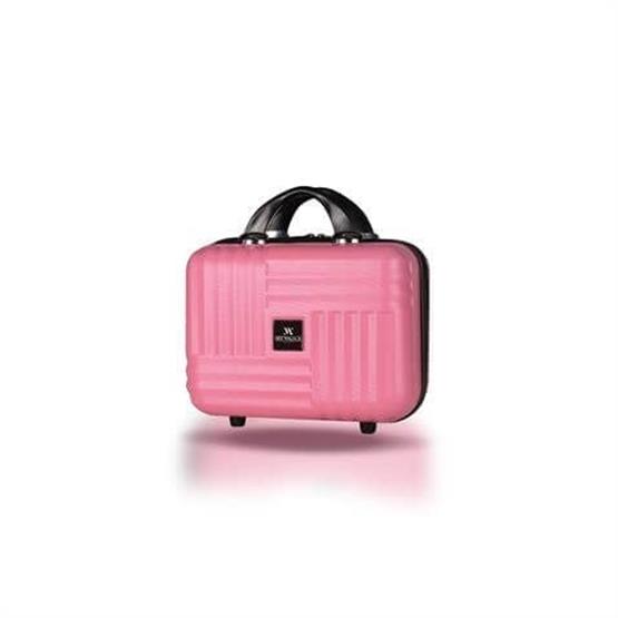 Puzzle Abs Makyaj Çantası & El Valizi Pembe