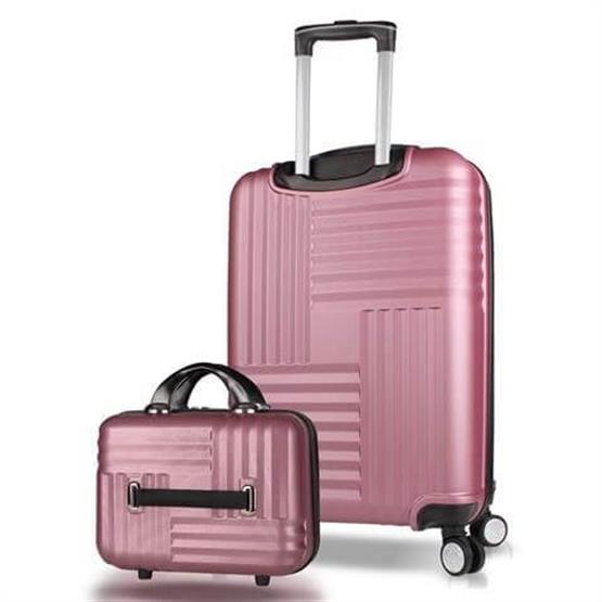 Puzzle Abs Makyaj ve Orta Boy Rose Gold  2li Valiz Seti