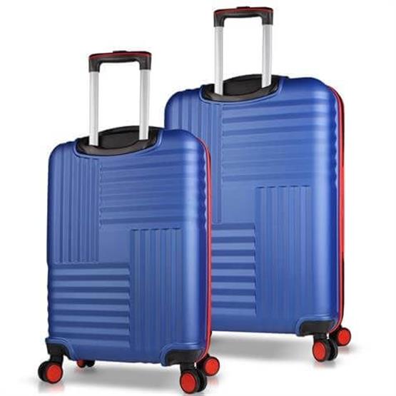 Puzzle Abs Orta ve Büyük Boy Lacivert  2li Valiz Seti